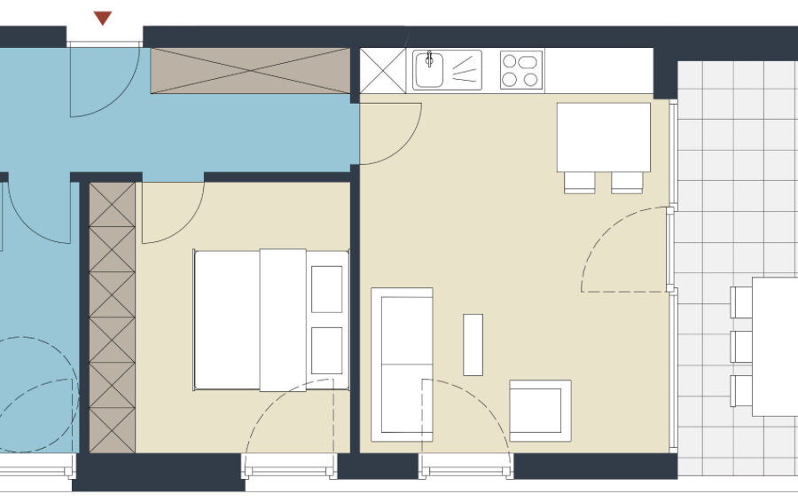 Grundriss - 2 Zimmer-Wohnung | Modern | Bludenz