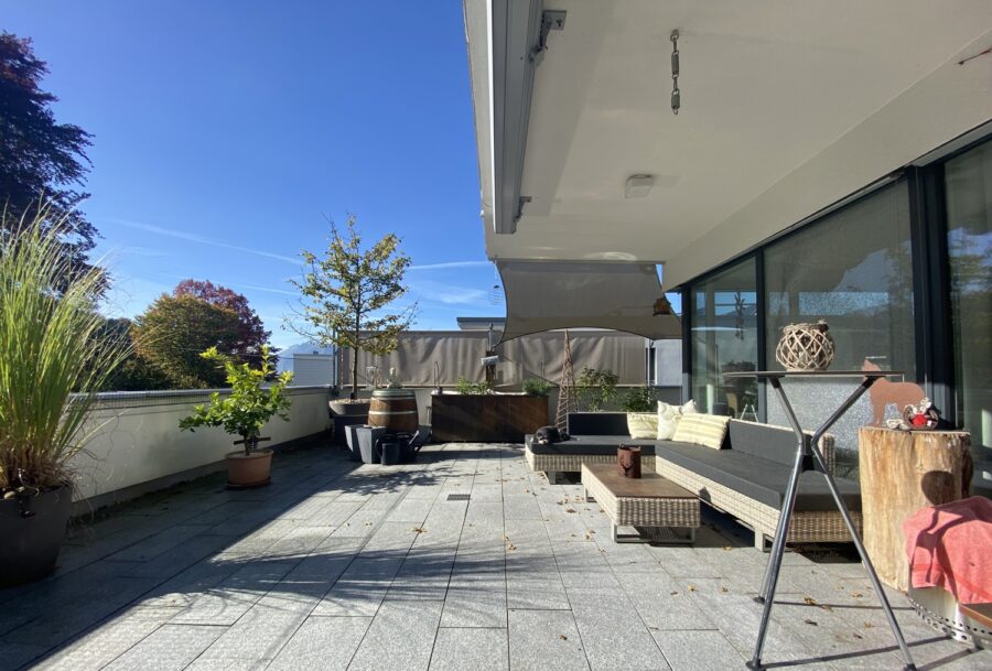 Terrasse - Exklusives Penthouse | 110 m² Terrasse | Grünblick | Götzis