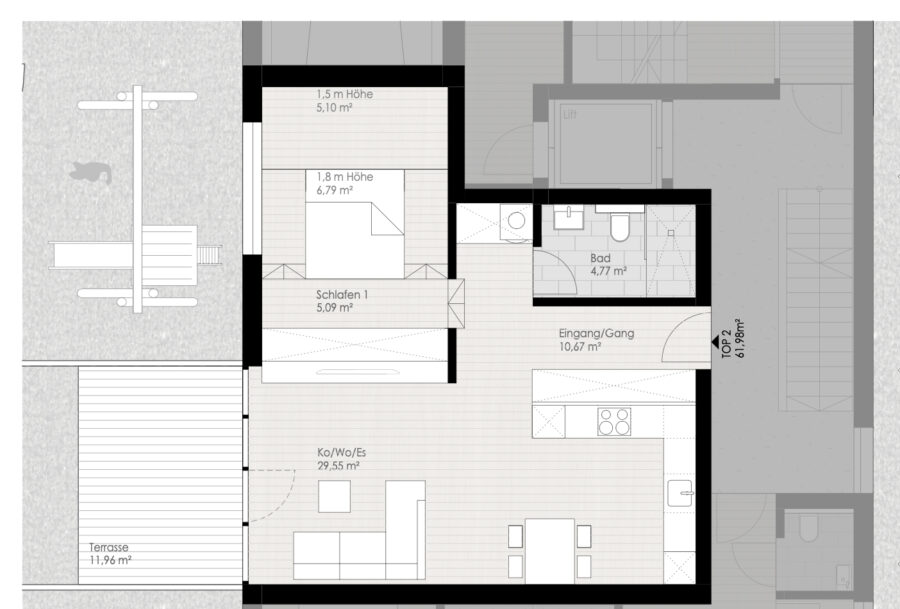 Grundriss - NEUBAU | 2 Zimmer-Wohnung | Bregenzerwald | Kauf