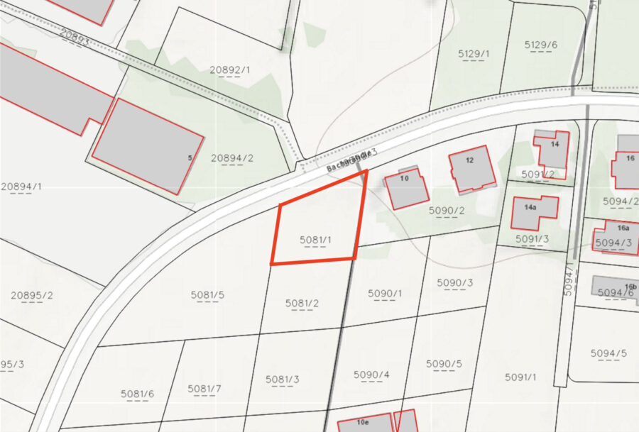 Kataster - Grundstück | 586 m² | Bachmähdle | voll erschlossen