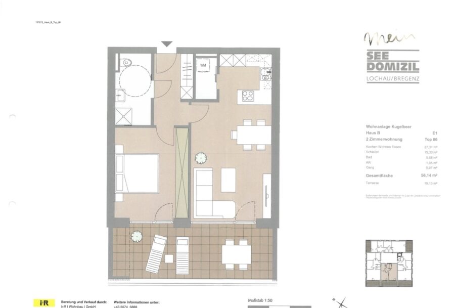 Grundriss - 2 Zimmer-Wohnung | großer Balkon | SEESICHT | Lochau